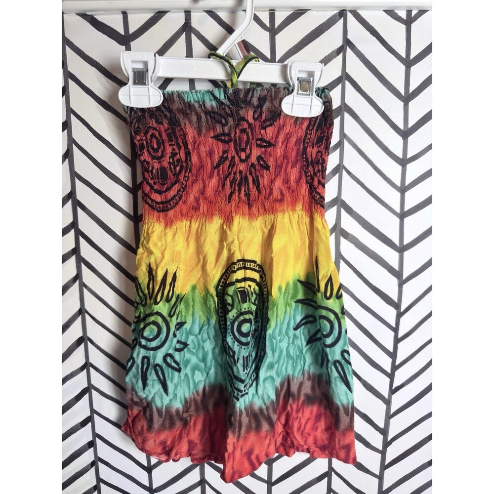 Beach Store Multicolor Tie Dye Halter Tie Toddler Beach Dress Girls 12-18M 6008